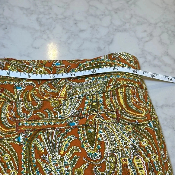 Cartonnier by Anthropologie Persimmon Paisley Cropped Pants Size 2 - Picture 7 of 10